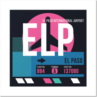 El Paso (ELP) Airport // Sunset Baggage Tag Posters and Art